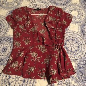 red forever 21 wrap top